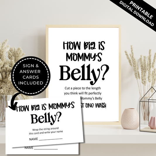 Minimalist How Big is Mommy's Belly Game Printable