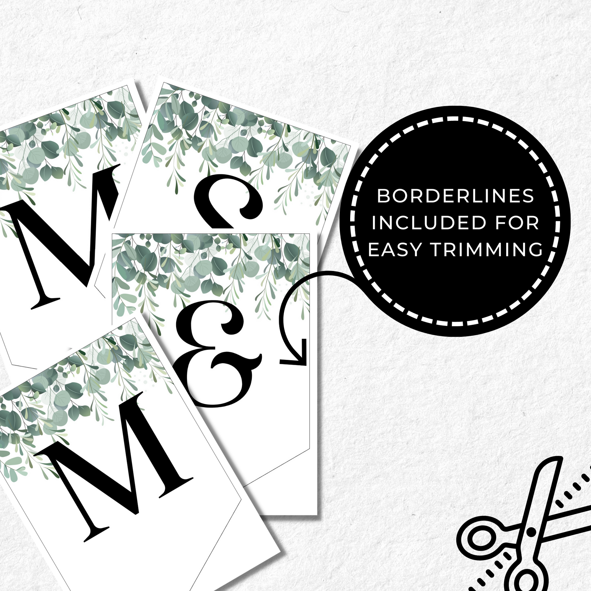 Mr and Mrs Wedding Burlap Eucalyptus - PDF Printable