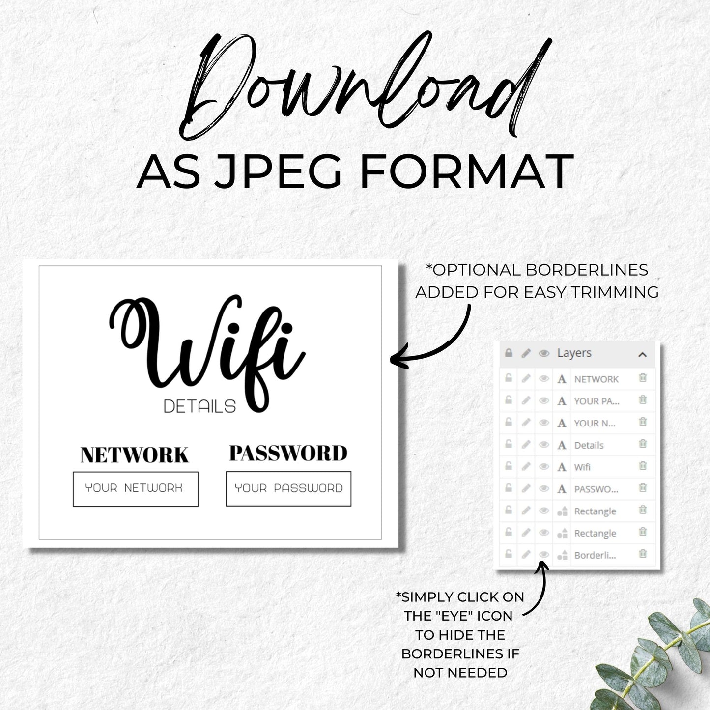 Wifi Password Sign Template