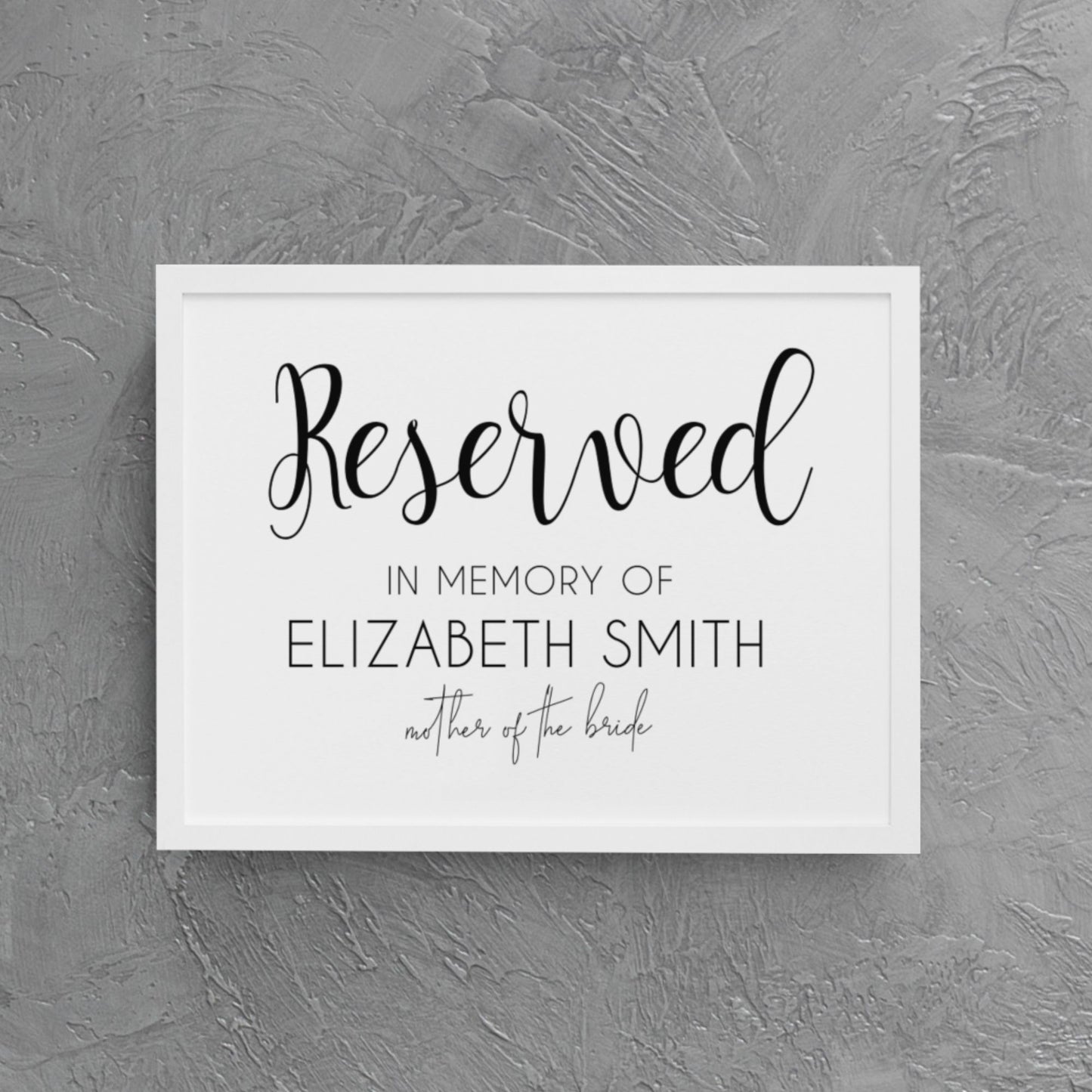 Reserved Wedding Sign Template
