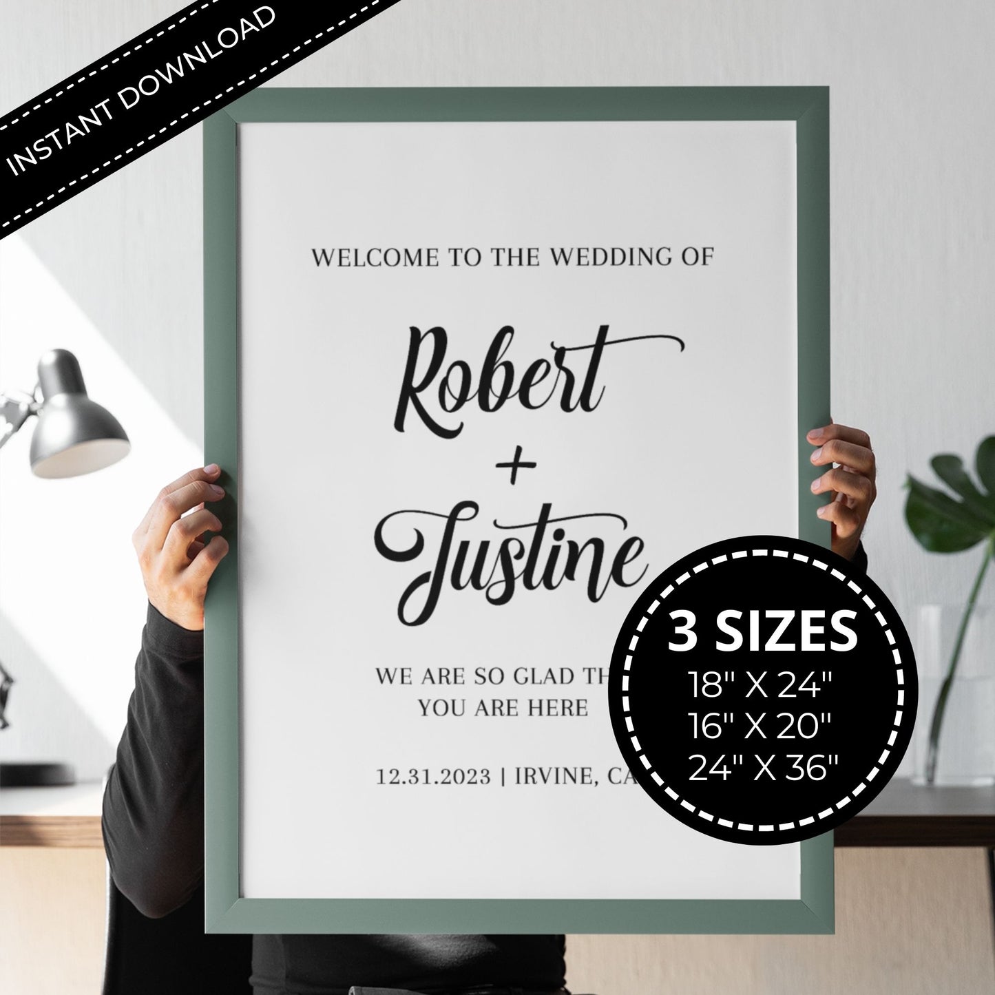 Minimalists Personalized Wedding Sing Template