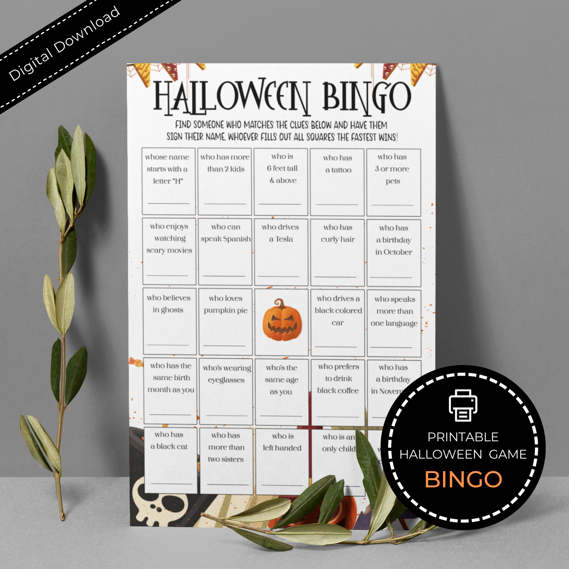 Halloween Bingo Game Printable