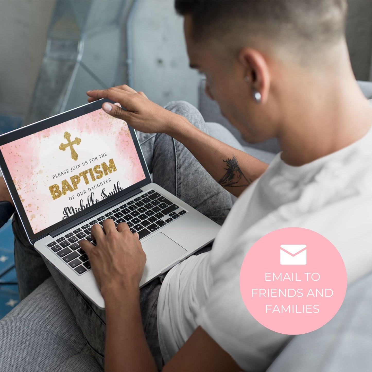 Baptism Invitation Template for a Girl