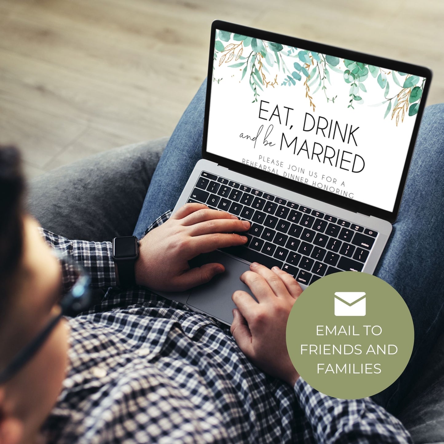 Rehearsal Dinner Template Invitation 5x7 - Greenery