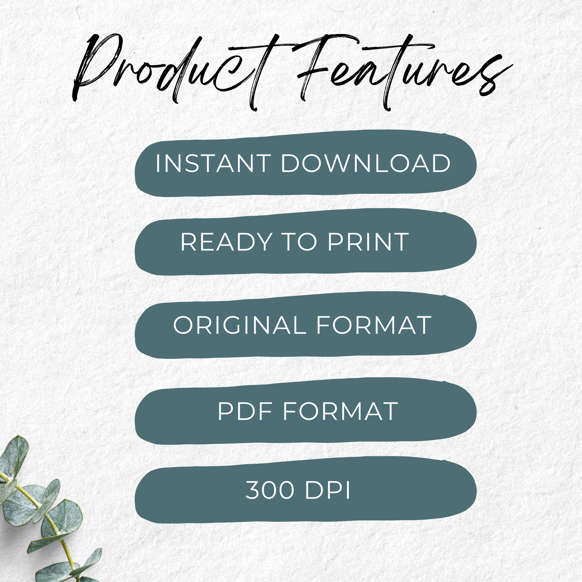 Thank you Banner Printable - Eucalyptus