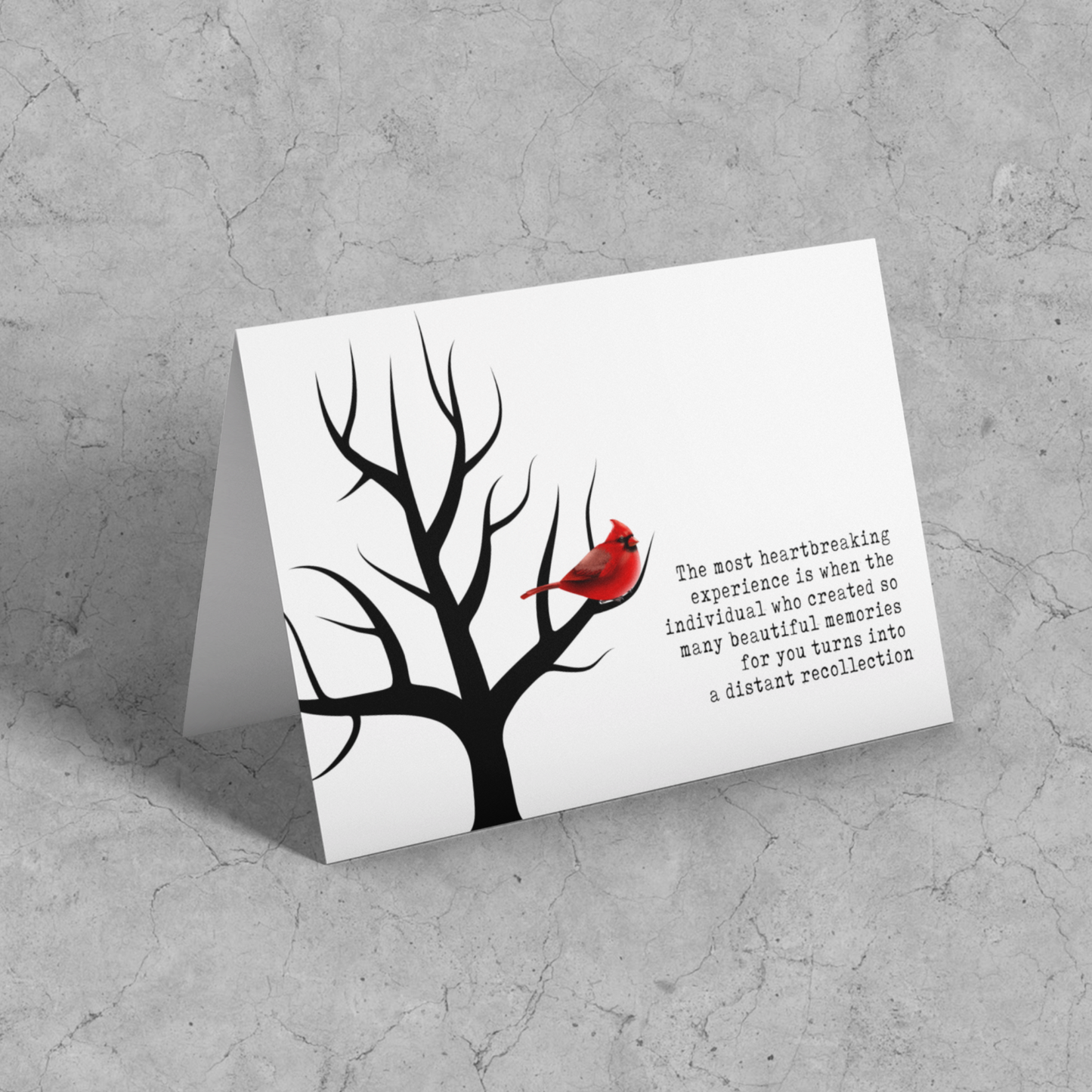 Cardinal Bird Sympathy Card, Bereavement Card, Condolence Card