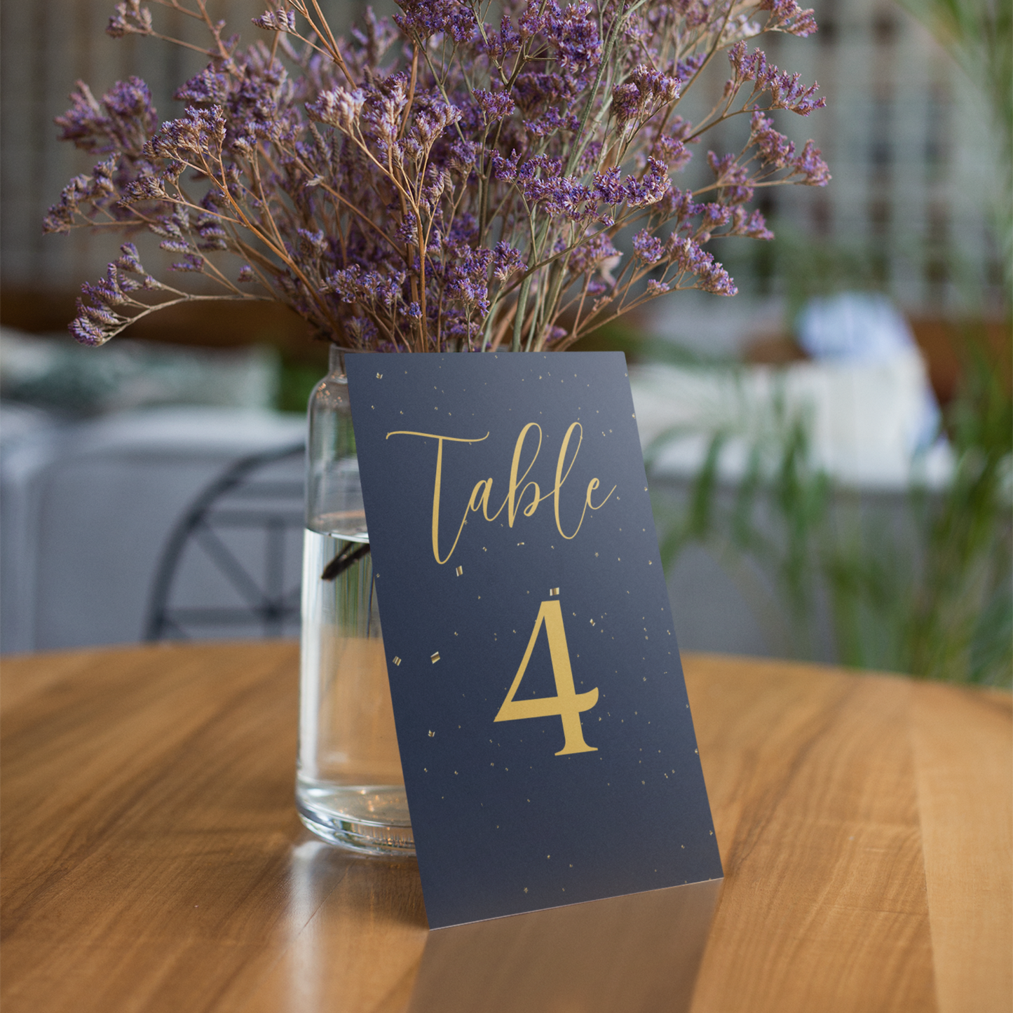 Navy Blue and Gold Wedding Table Numbers Printable - Table 1-25