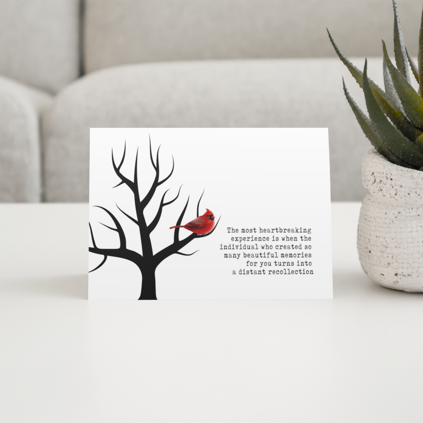 Cardinal Bird Sympathy Card, Bereavement Card, Condolence Card
