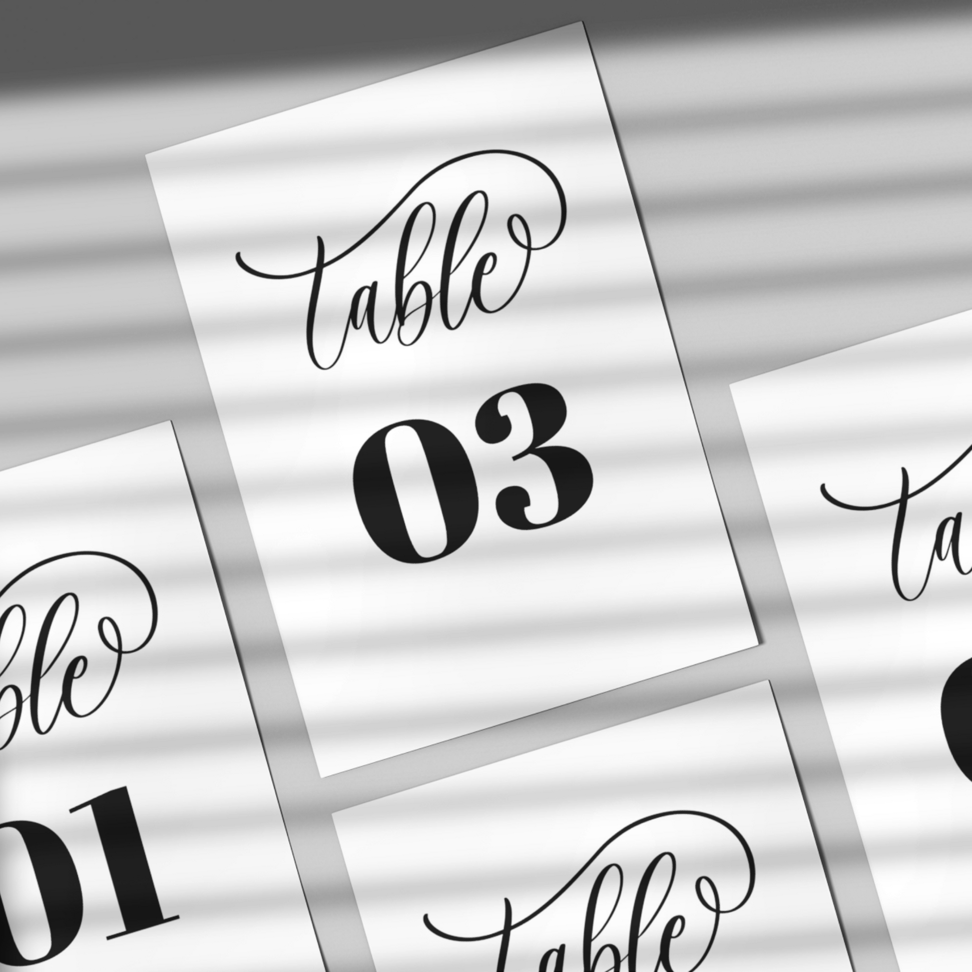 Wedding Table Numbers Printable - Table 1-25