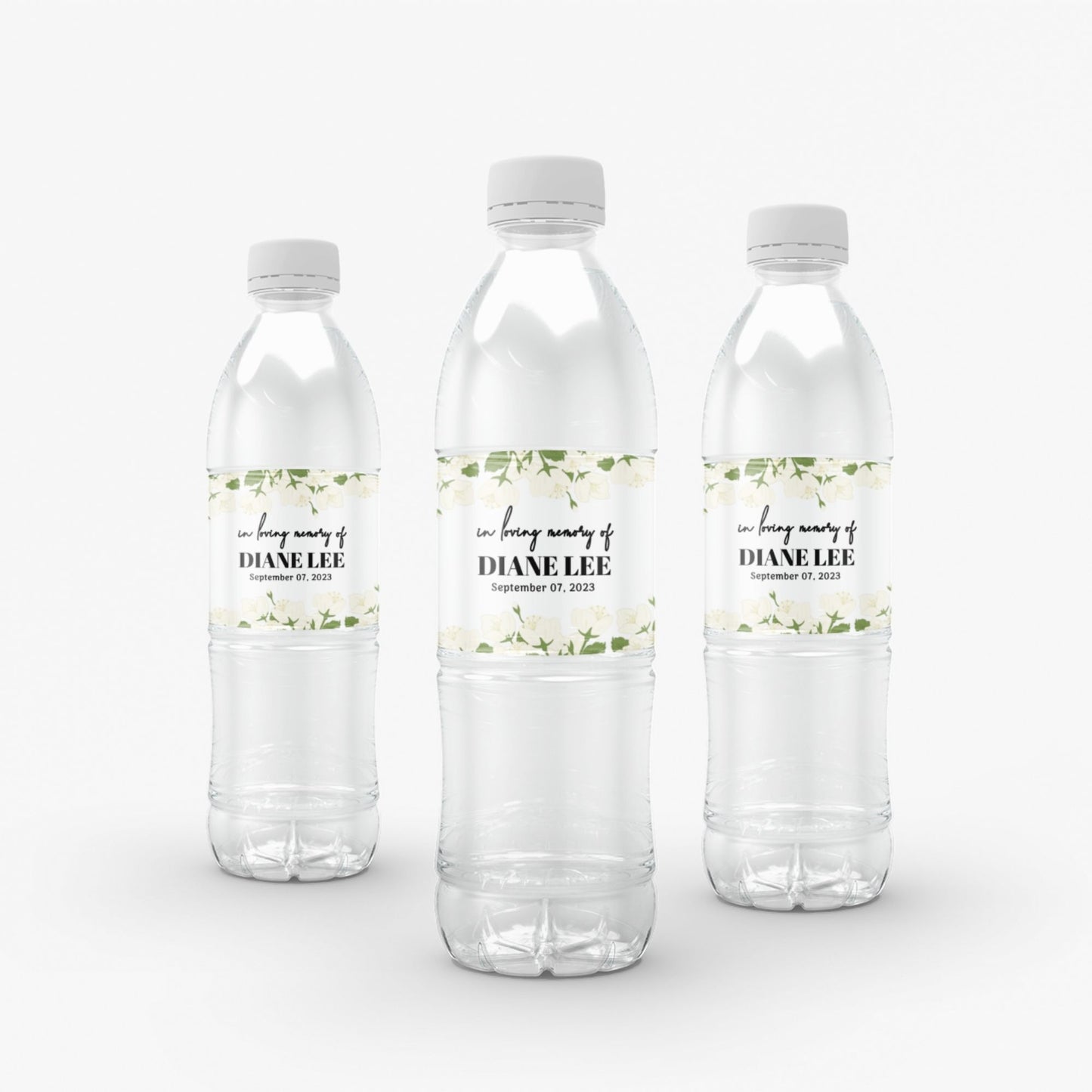 Funeral Water Bottle Label Template - Floral
