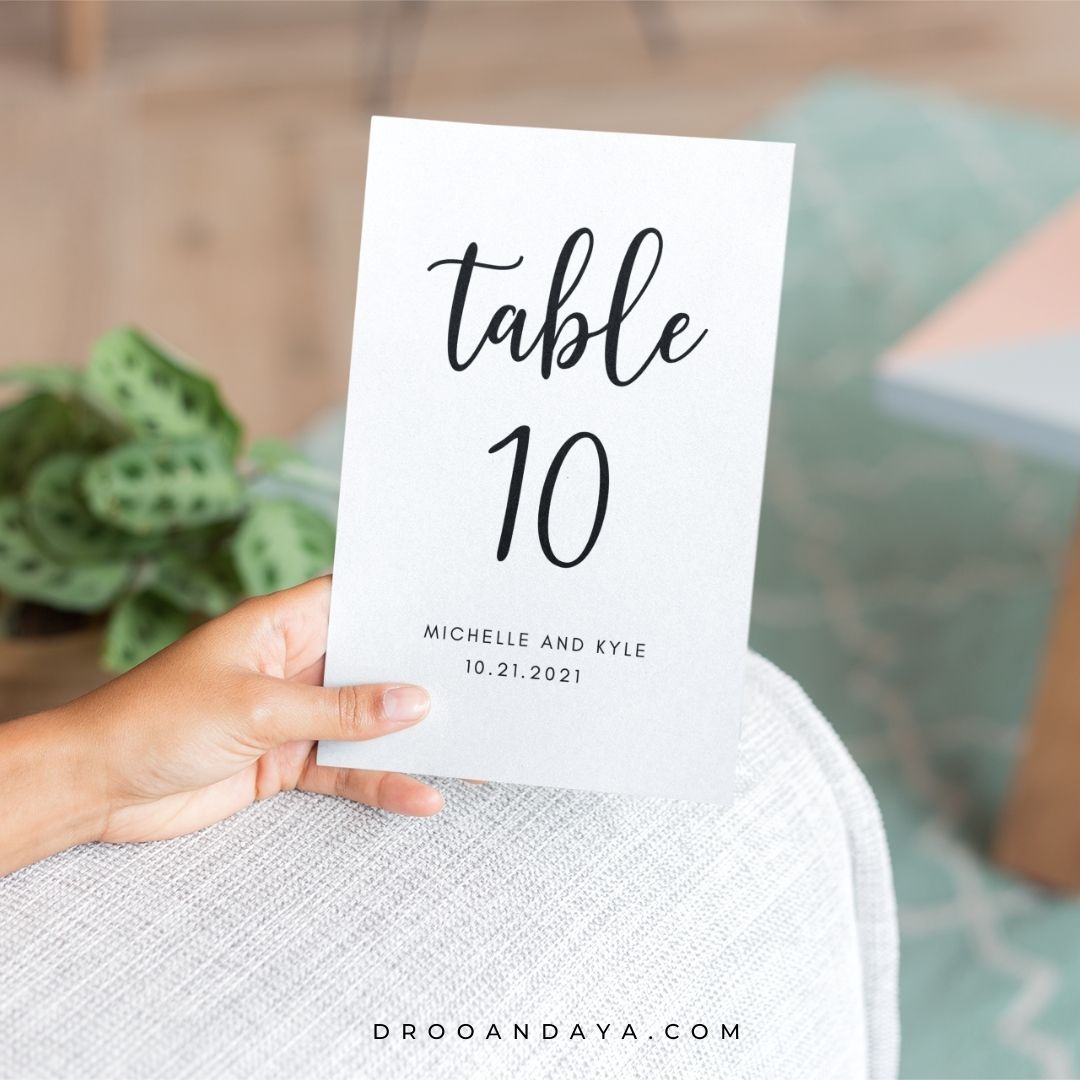 Printable Table Numbers Template