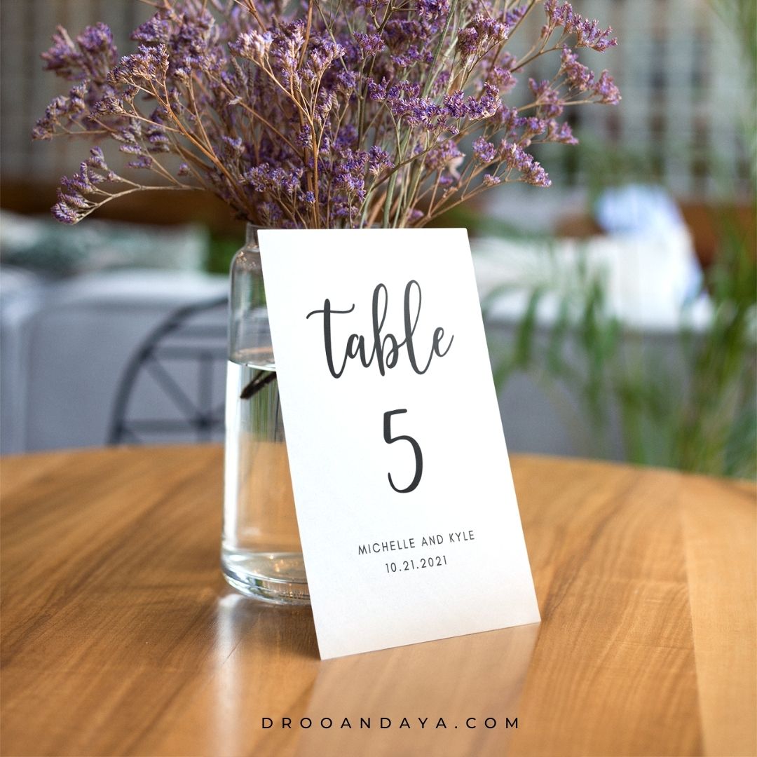 Template Table Numbers Printable - Droo & Aya