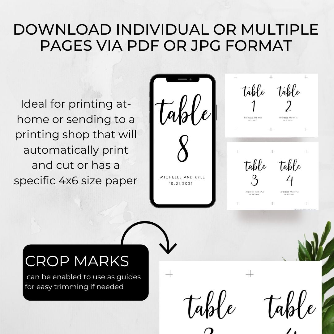 Template Table Numbers Printable - Droo & Aya