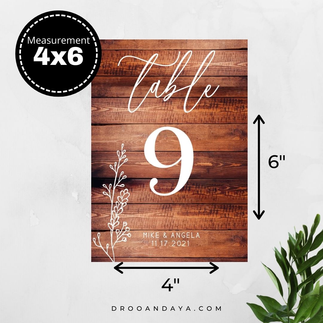 Rustic Table Numbers Printable Template - Droo & Aya