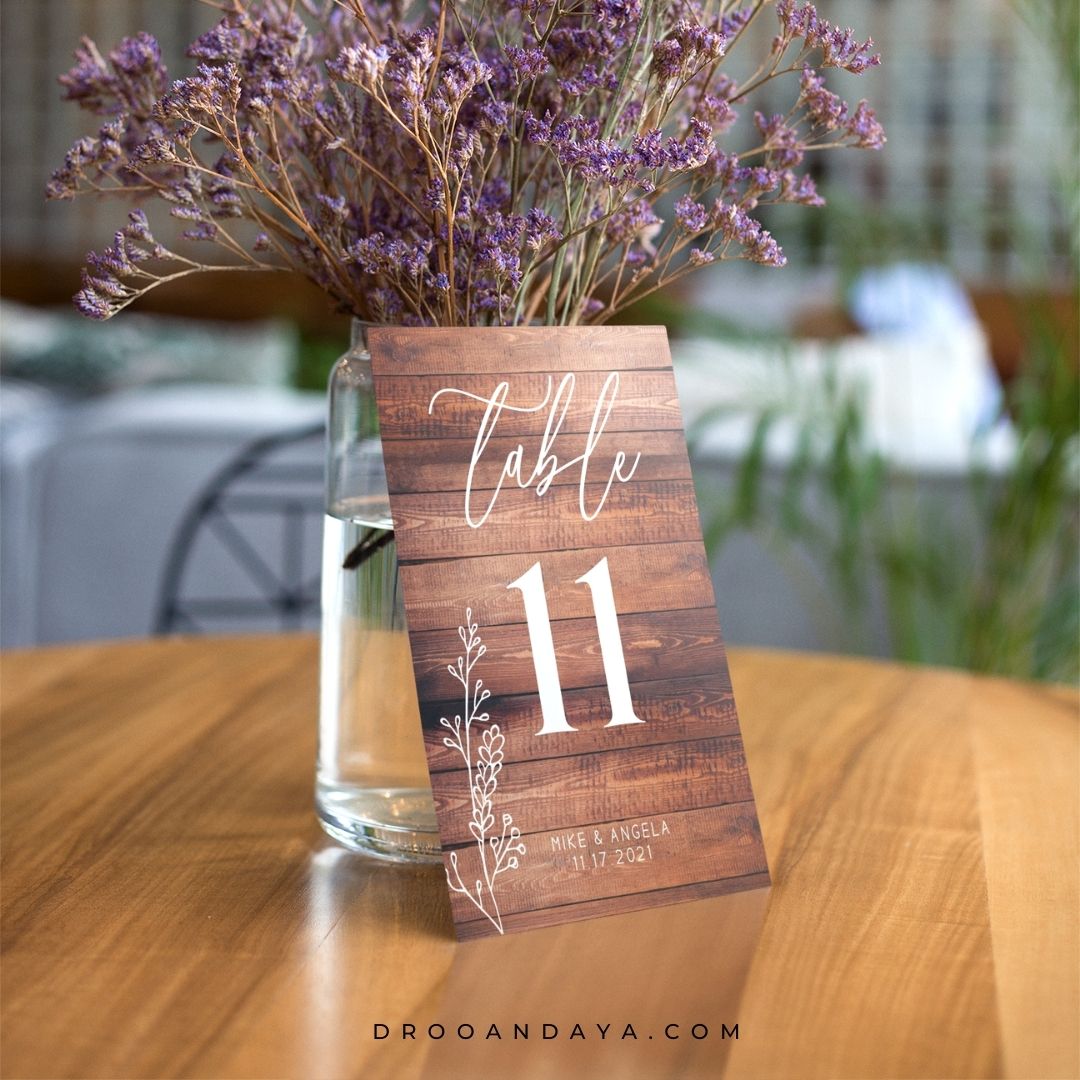 Rustic Table Numbers Printable Template - Droo & Aya