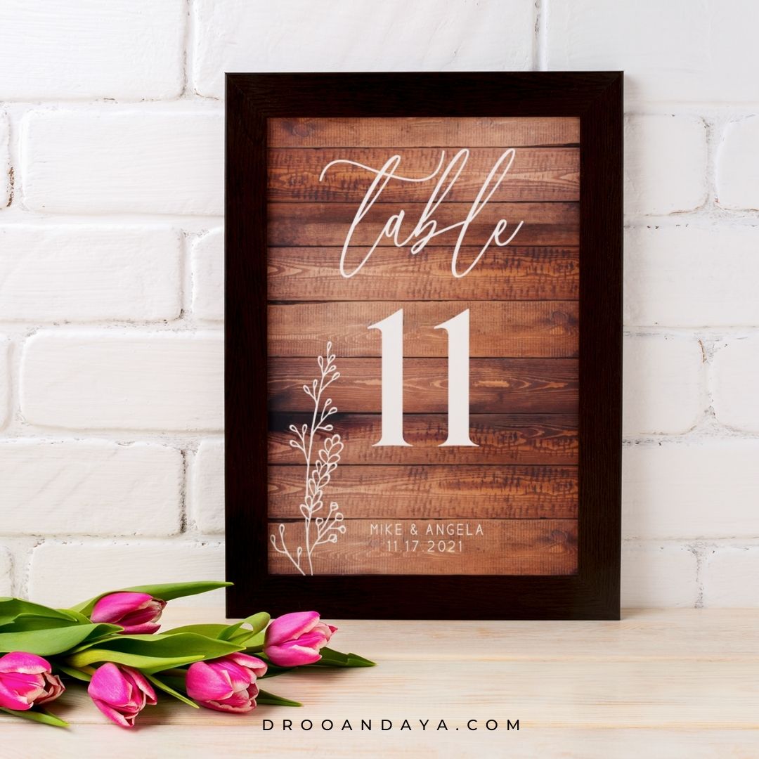 Rustic Table Numbers Printable Template - Droo & Aya