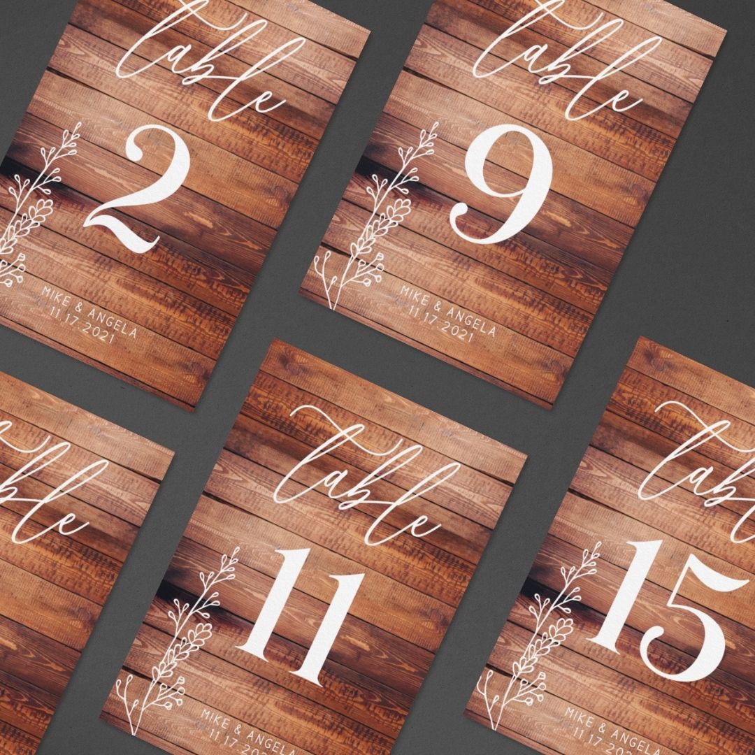 Rustic Table Numbers Printable Template - Droo & Aya