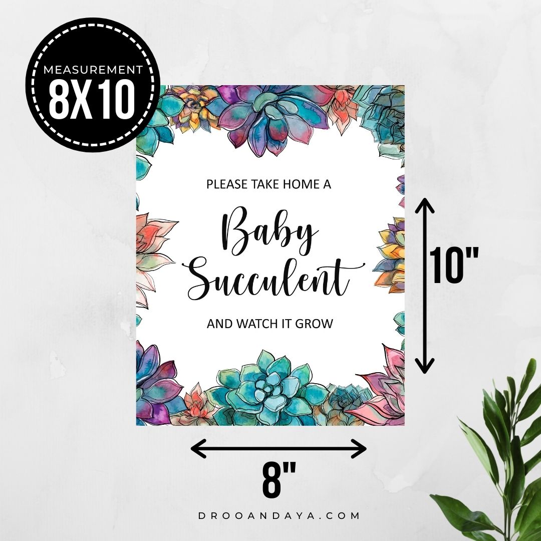 Baby Succulent Baby Shower Sign