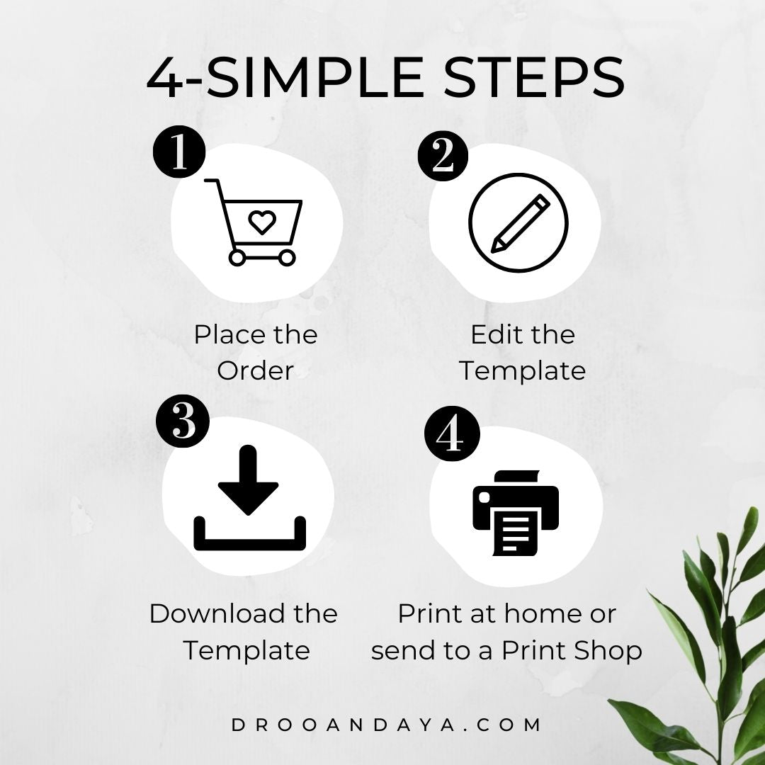 Bridal Shower Welcome Sign Template - Floral - Droo & Aya
