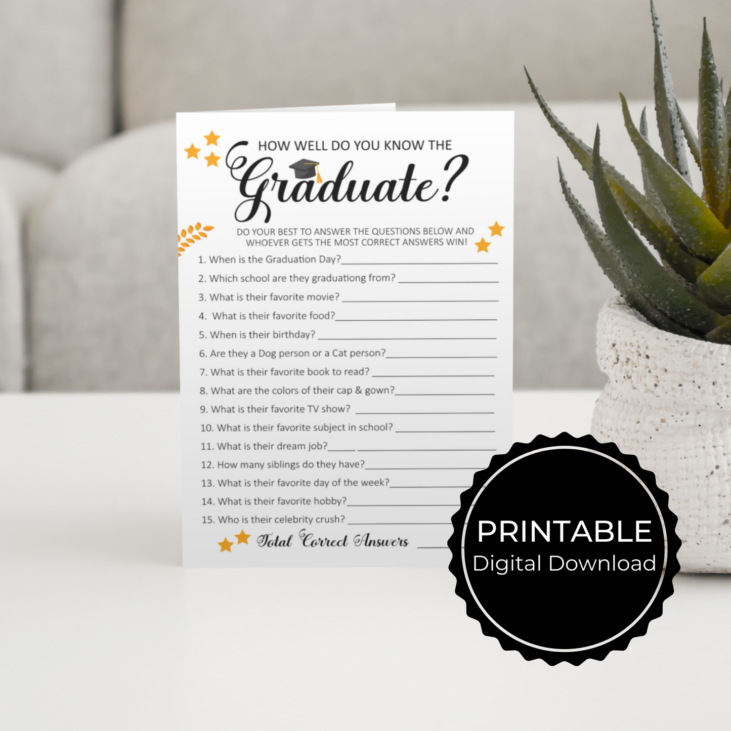 How Well Do You Know the Graduate - Graduation Game