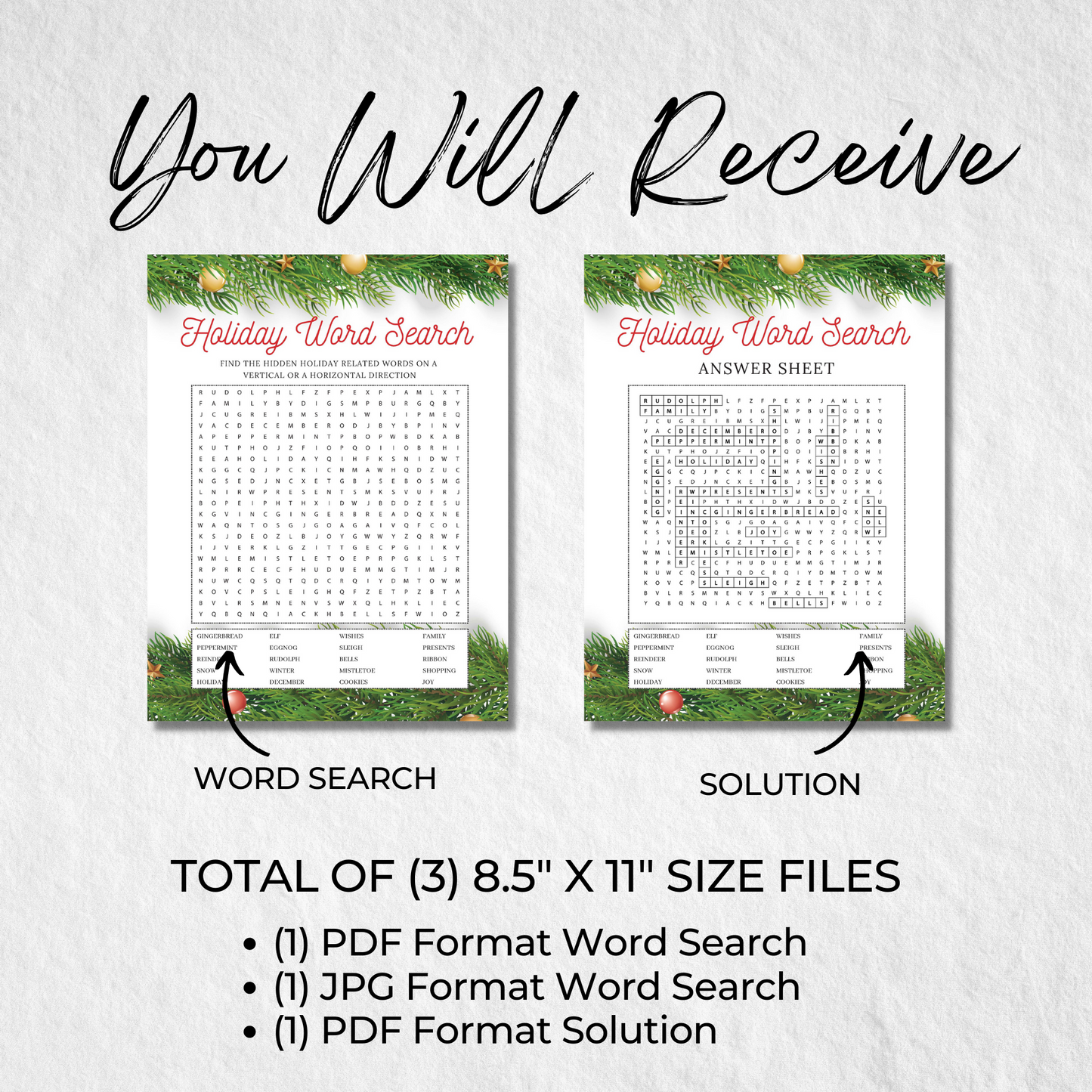 Holiday Games for Work - Printable Word Search