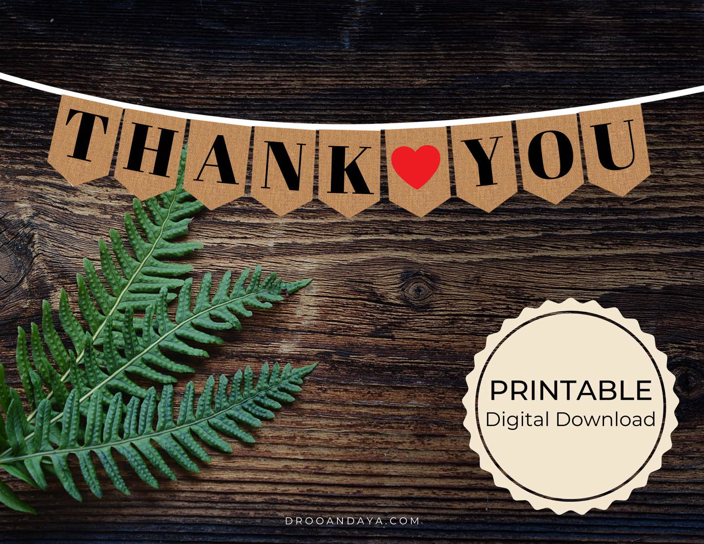 Thank you Wedding Printable Banner