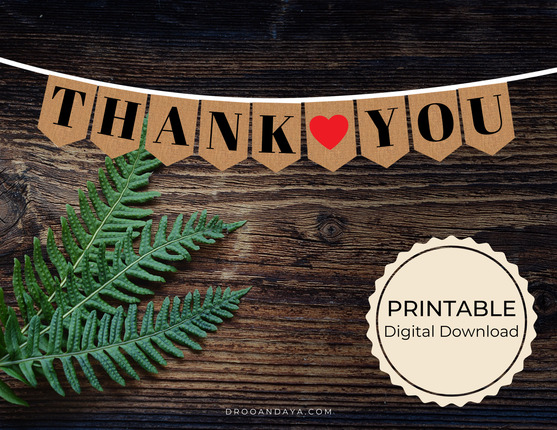 Thank you Wedding Printable Banner