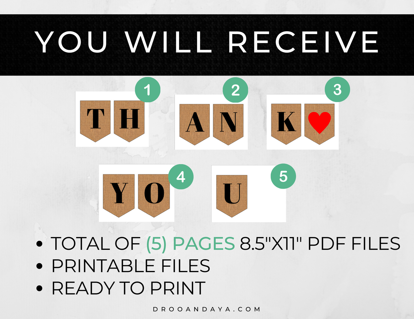 Thank you Wedding Printable Banner