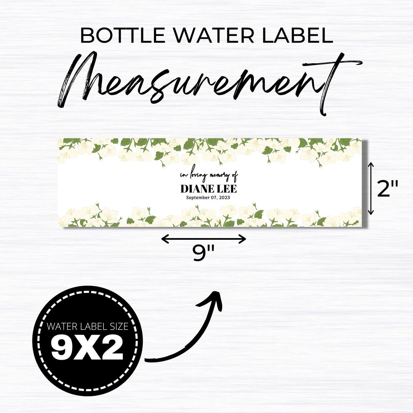 Funeral Water Bottle Label Template - Floral