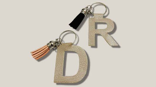 How to Create a Faux Leather Monogram Keychain