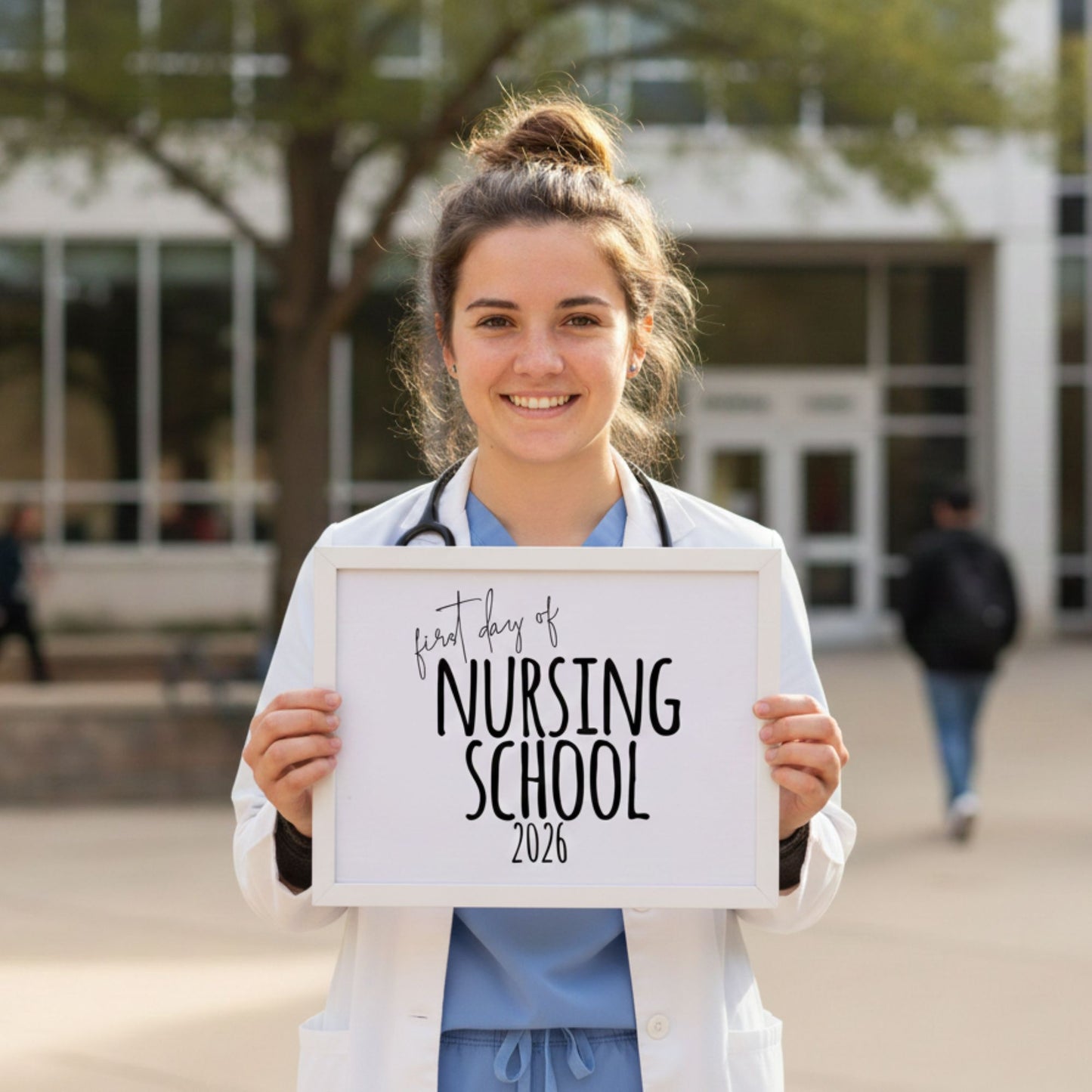First Day of Nursing School 2026 Sign - Minimalist Printable Photo Prop & Milestone Announcement