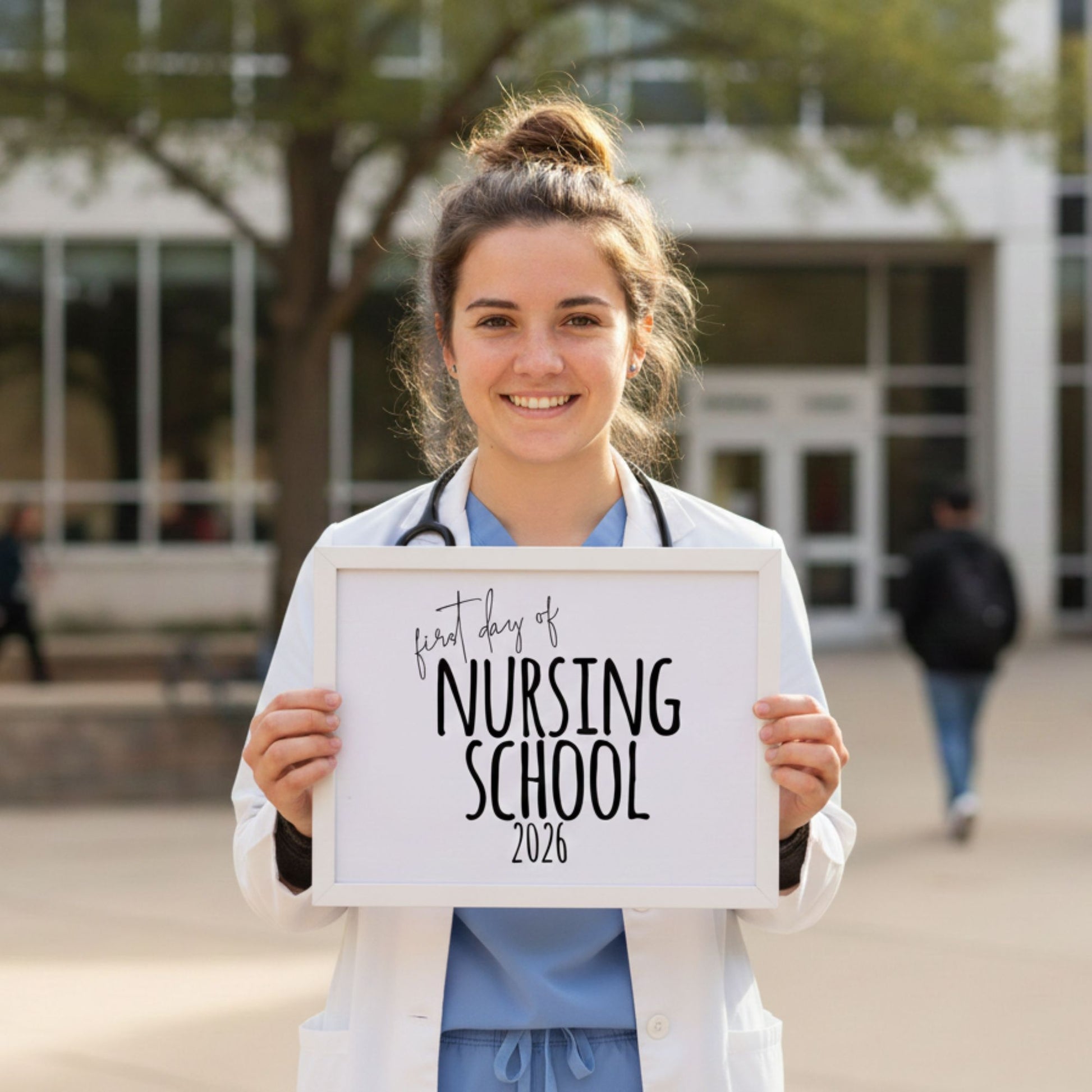 First Day of Nursing School 2026 Sign - Minimalist Printable Photo Prop & Milestone Announcement