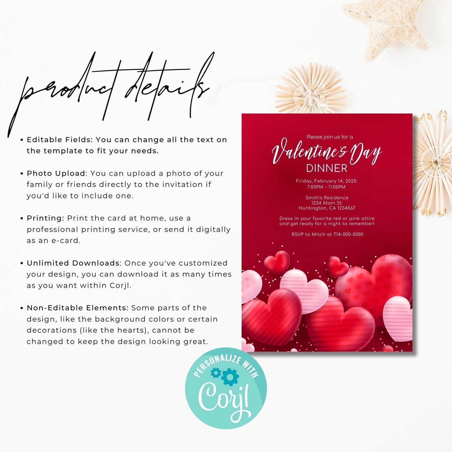 Valentine's Day Dinner Invitation Template