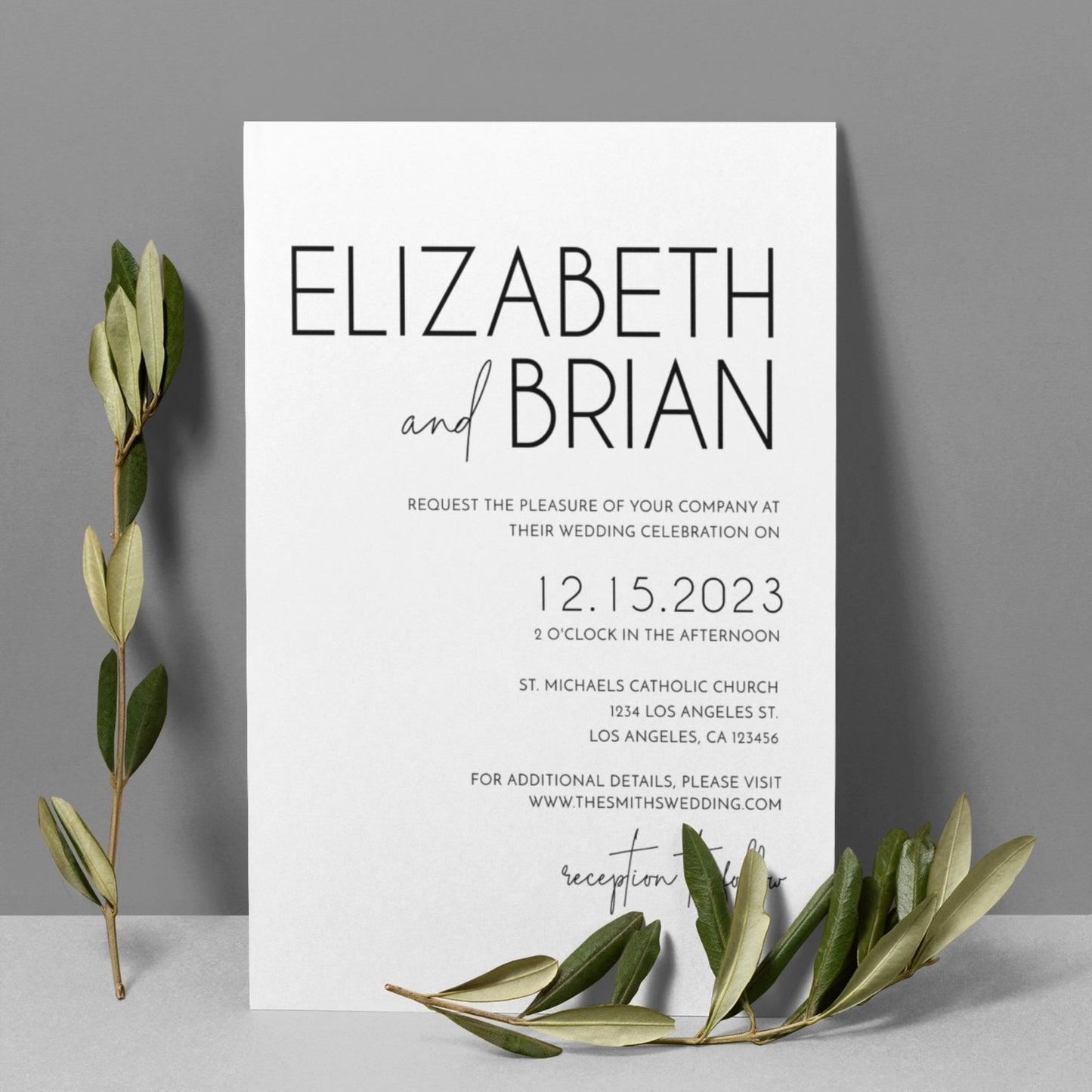 Minimalist Wedding Invitation Suite Template