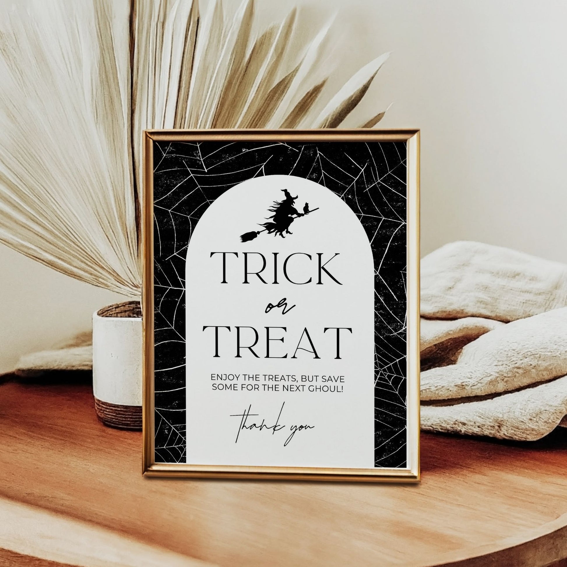 
Title:
Witch Trick or Treat Sign, Printable Halloween Candy Table Decor, Black and White Witch Theme, Spooky Party Sign, Instant Download