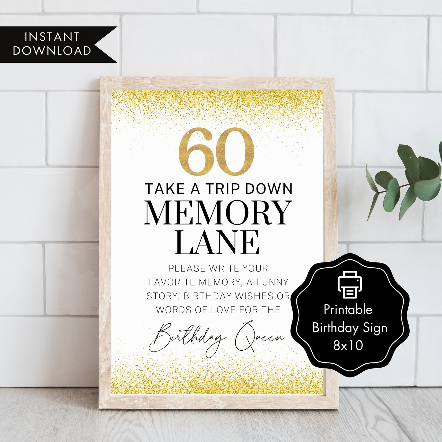 Take a Trip Down to Memory Lane Sign -  60th Birthday Sign