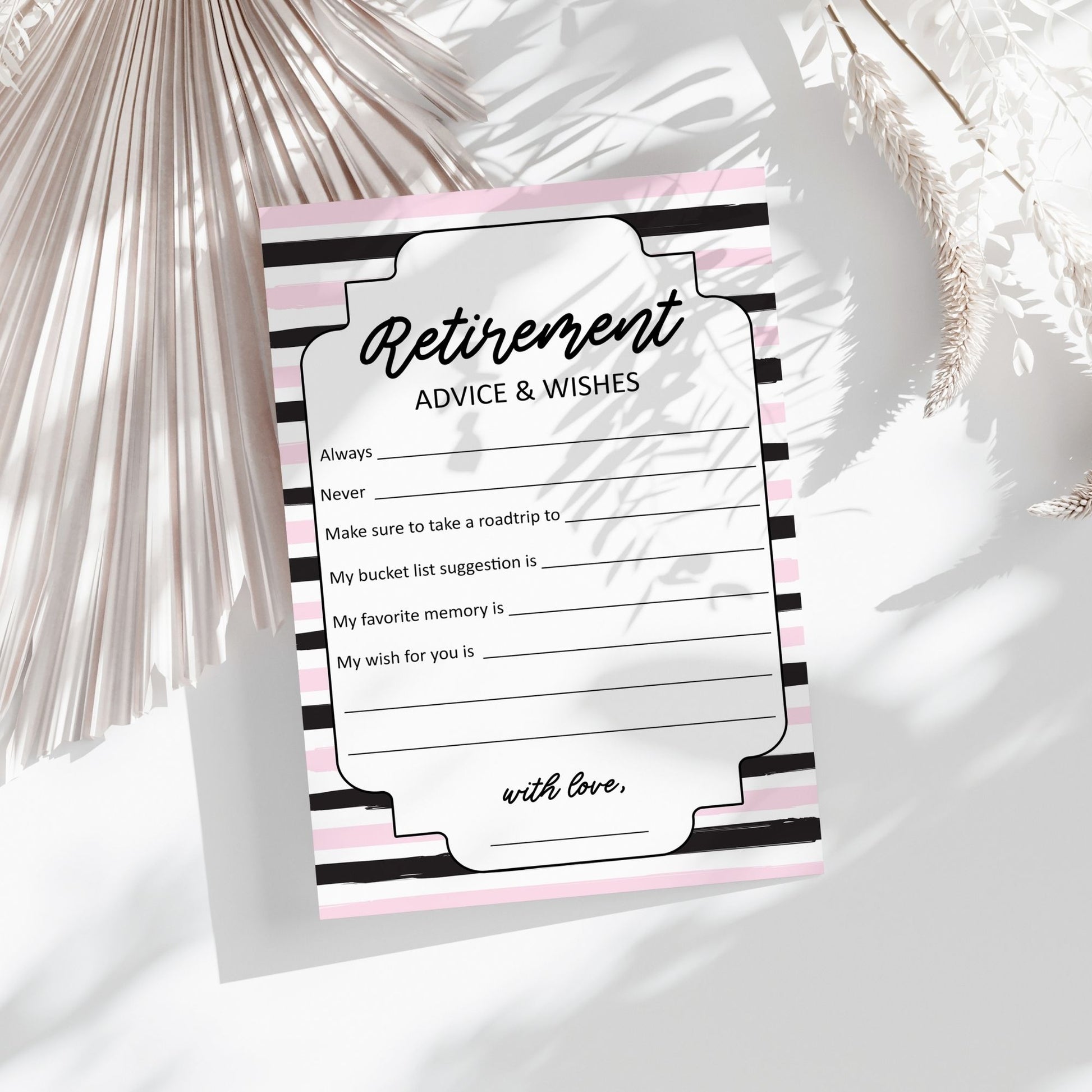 Retirement Advice & Wishes Card | Fun Printable Keepsake for Retirement Party | Instant Download 5x7