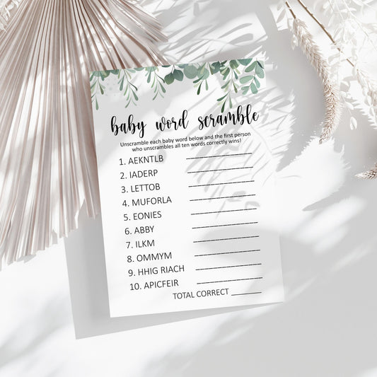  Baby Word Scramble Game – Printable Baby Shower Activity, Fun Gender Neutral Game, Instant Download, Baby Shower Decor, Baby Shower Games, Baby Shower Printable