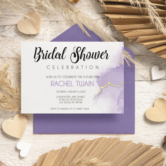 Bridal Shower Invitation Template - Purple