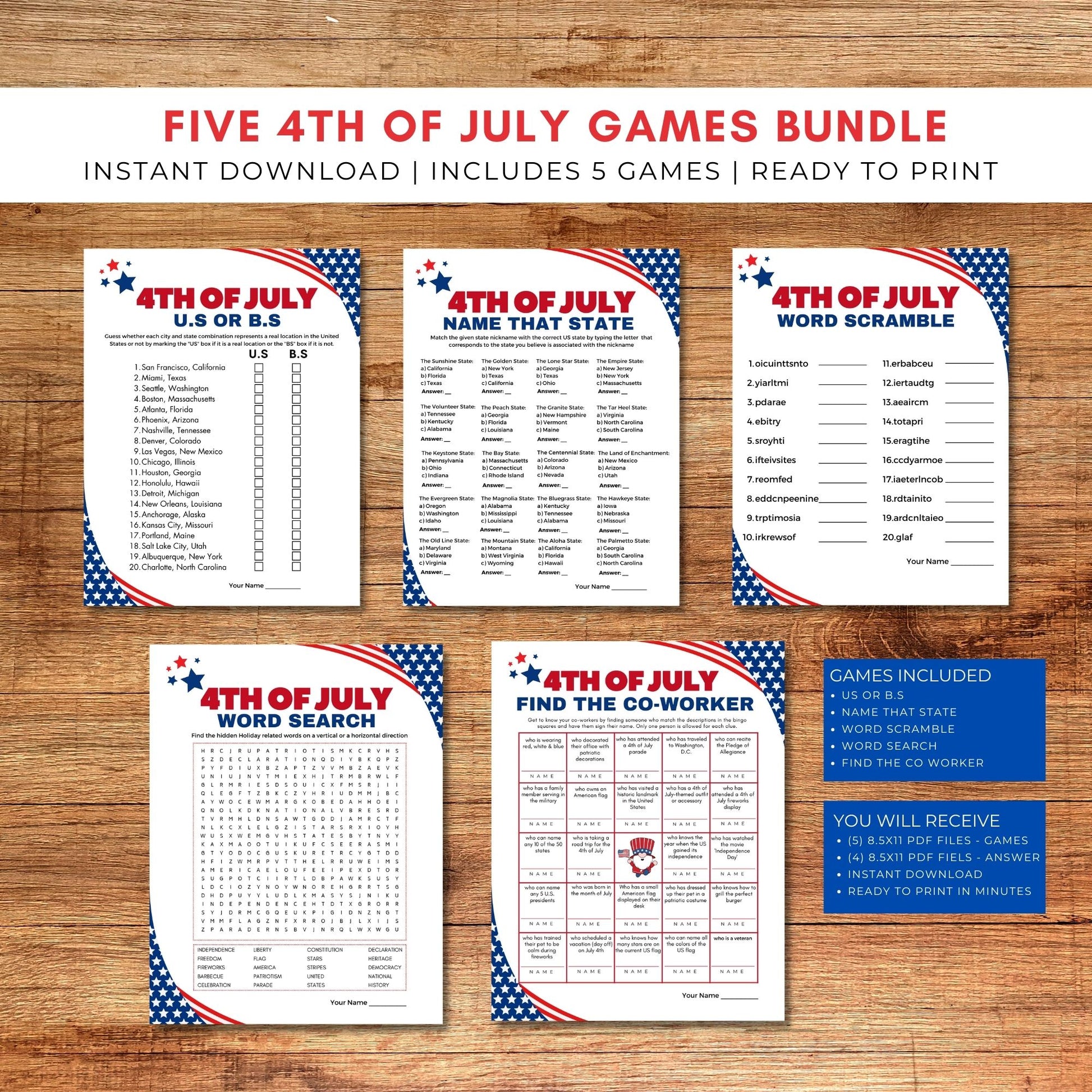 4th of July Games Bundle4th of July Games Bundle