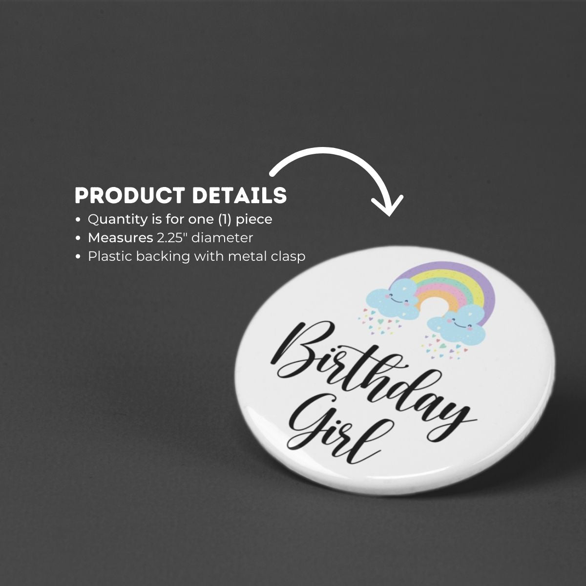 Birthday Girl Pin Back Button 2.25"