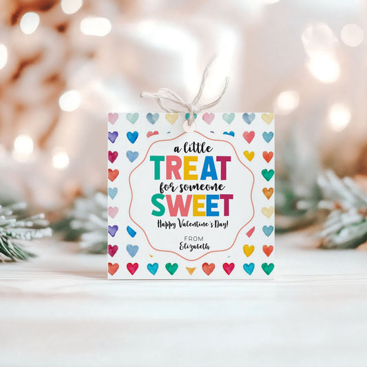 Custom Valentine’s Day Treat Tag Template - 3x3 Editable Printable for Kids, Classmates, and Party Favors - Corjl Instant Download