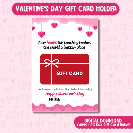 Valentine's Day Gift Card Holder for Teachers -  Teacher Appreciation Gift Personalized Valentine's Day Card Holder Teacher Valentine's Gift