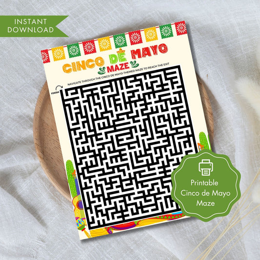 Cinco de Mayo Maze Printable Game 8.5x11