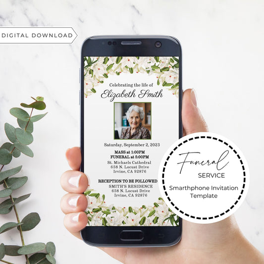 Funeral Electronic Smartphone Invitation