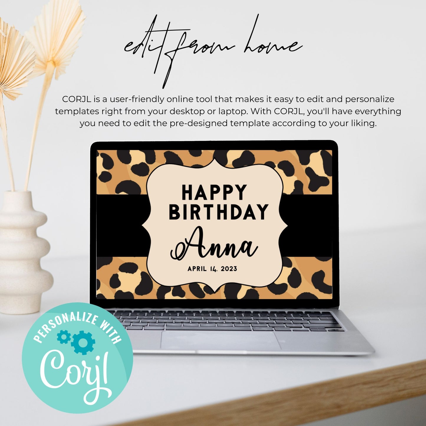 Personalized Bottled Water Template - Leopard Print
