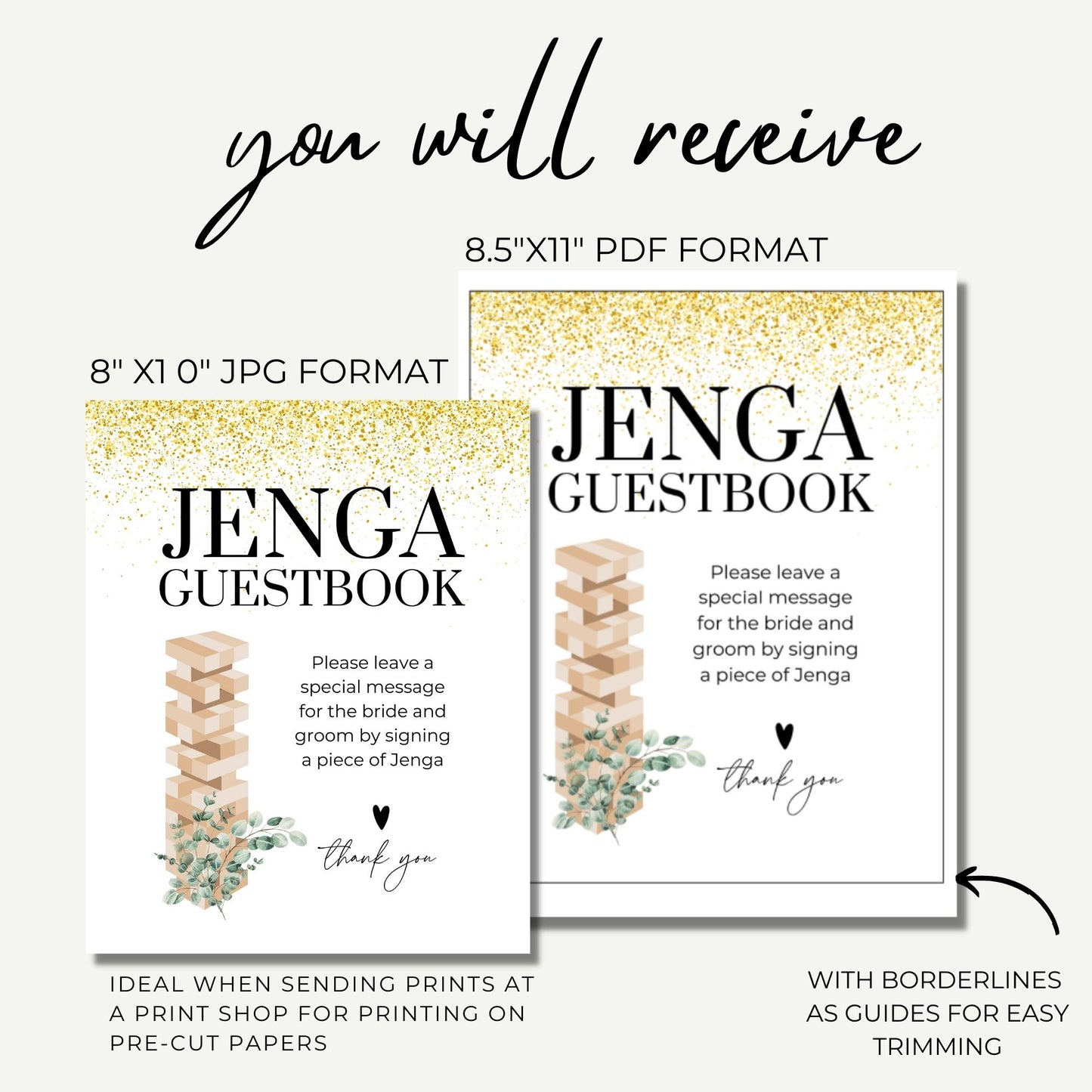 Jenga Guestbook Printable Sign 8x10