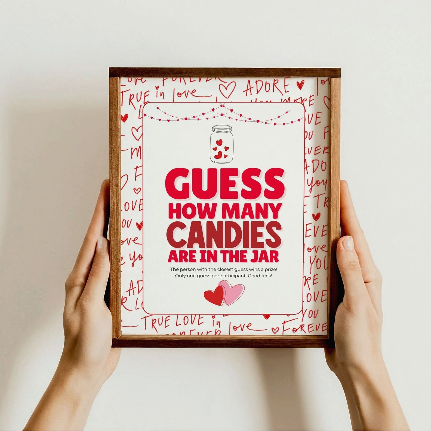 Valentine’s Day Guess the Candy Game Sign – Festive 8x10 Printable Game for Couples, Families, Office Parties, Instant Download Fun