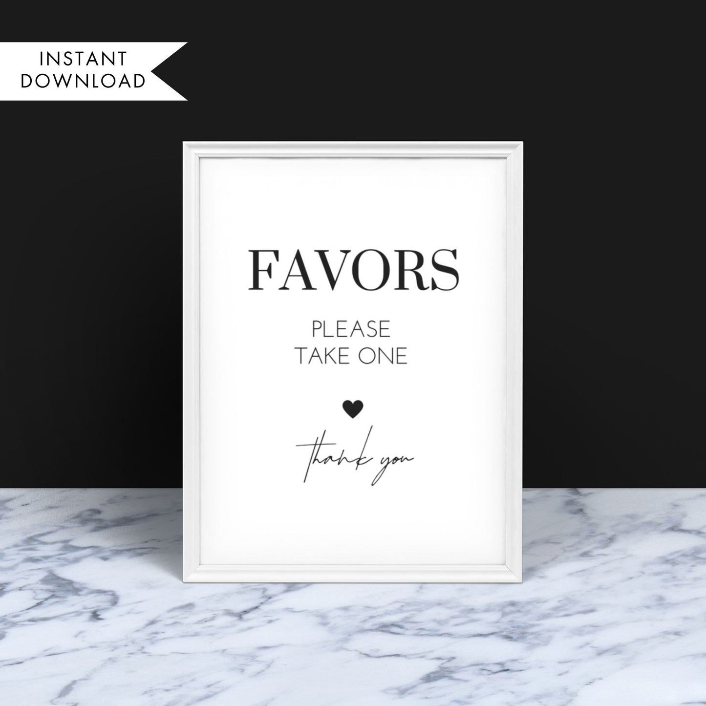 Minimalist Favors Sign Printable