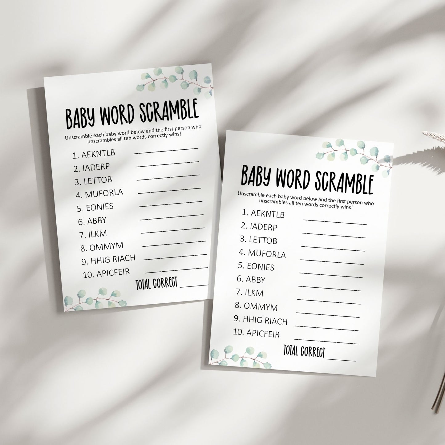 Baby Word Scramble Game | Printable Baby Shower Activity | Fun Baby Shower Game | Instant Digital Download